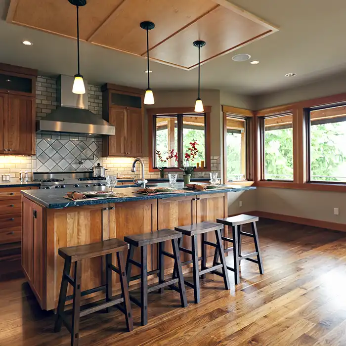 kitchen of home with hardwood flooring