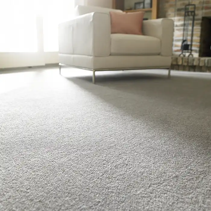 low angle view of carpeted living room